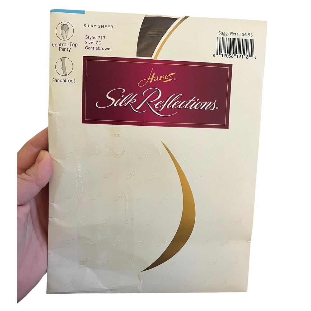 VTG 1998 NEW Hanes Silk Reflections Control-Top Silky Sheer CD Gentlebrown Tight